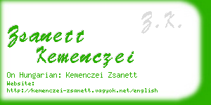 zsanett kemenczei business card